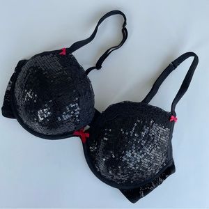 Sequinned 2-Way Bra with Removable Padding